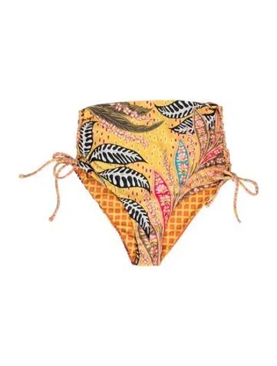 Pre-owned Agua Bendita Floral Print Bottoms In Yellow