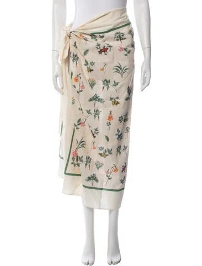 Pre-owned Agua Bendita Floral Print Cover-up In Neutral