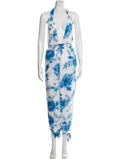 Pre-owned Agua Bendita Floral Print Halterneck Jumpsuit In Multi