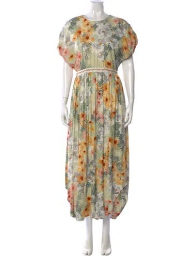 Pre-owned Agua Bendita Floral Print Long Dress In Multi