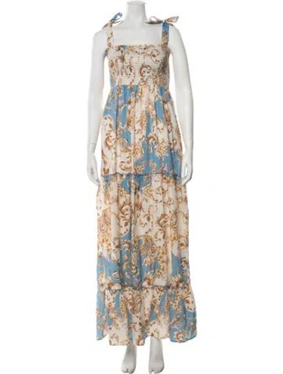 Pre-owned Agua Bendita Floral Print Long Dress In Multi