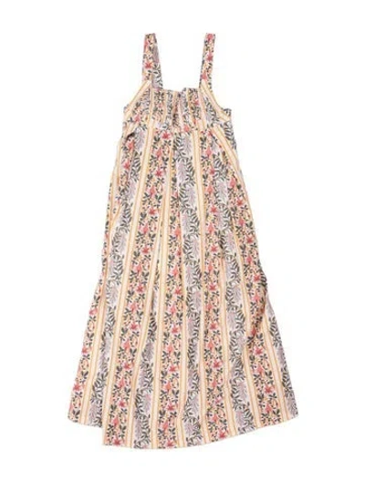 Pre-owned Agua Bendita Floral Print Long Dress In White