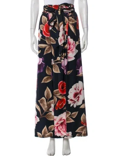 Pre-owned Agua Bendita Floral Print Long Skirt In Multi