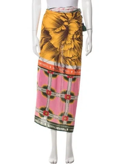 Pre-owned Agua Bendita Floral Print Long Skirt In Multicolor