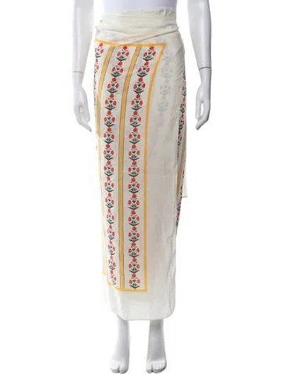 Pre-owned Agua Bendita Floral Print Long Skirt In Neutral