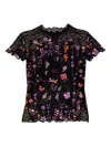 Agua Bendita Floral-print Mesh T-shirt In Multi