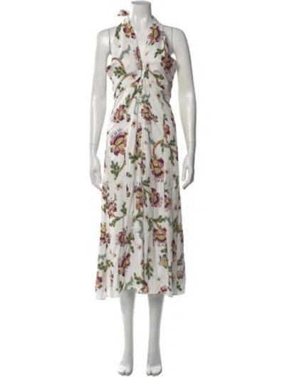 Pre-owned Agua Bendita Floral Print Midi Length Dress In Multi