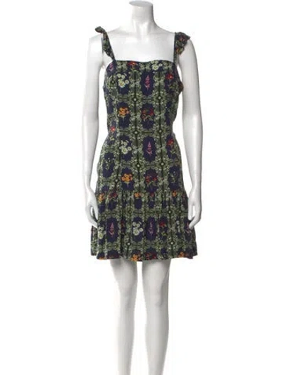 Pre-owned Agua Bendita Floral Print Mini Dress In Multi