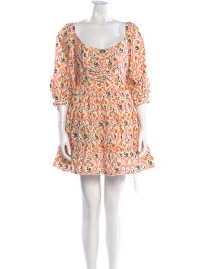 Pre-owned Agua Bendita Floral Print Mini Dress In Multi