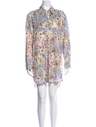 Pre-owned Agua Bendita Floral Print Mini Dress In Multi