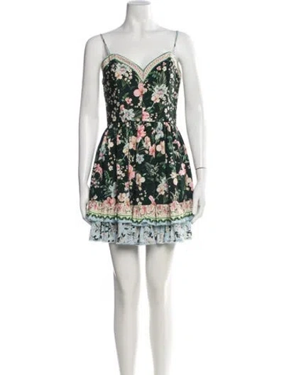 Pre-owned Agua Bendita Floral Print Mini Dress In Multicolor