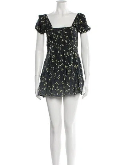 Pre-owned Agua Bendita Floral Print Mini Dress In Neutral