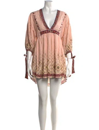 Pre-owned Agua Bendita Floral Print Mini Dress In Pink
