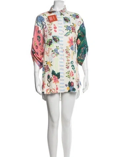 Pre-owned Agua Bendita Floral Print Mini Dress W/ Tags In Multi