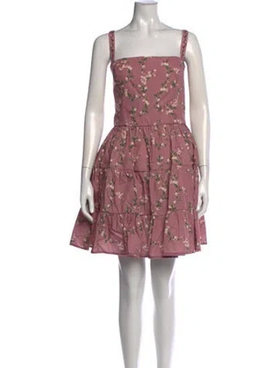 Pre-owned Agua Bendita Floral Print Mini Dress W/ Tags In Pink