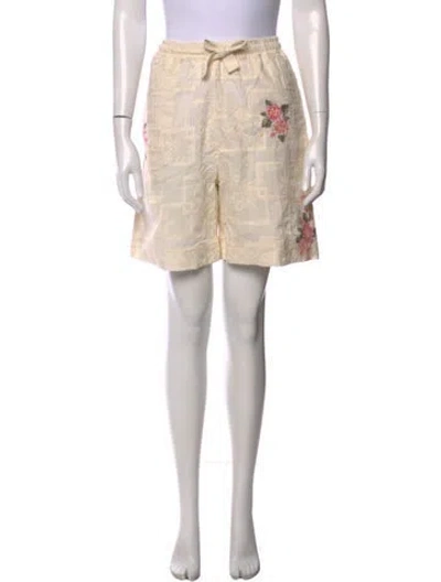 Pre-owned Agua Bendita Floral Print Mini Shorts In Neutral