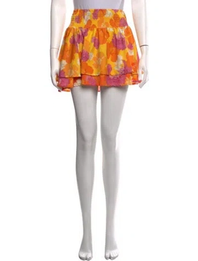 Pre-owned Agua Bendita Floral Print Mini Skirt In Blue