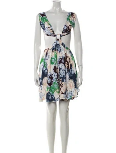 Pre-owned Agua Bendita Floral Print Mini Skirt In Multi