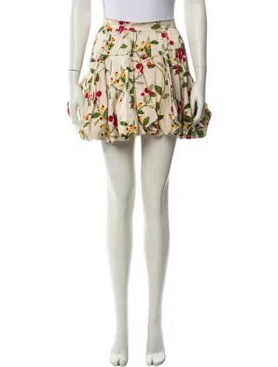 Pre-owned Agua Bendita Floral Print Mini Skirt In Neutral
