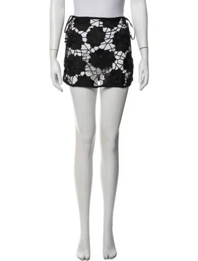 Pre-owned Agua Bendita Floral Print Mini Skirt W/ Tags In White