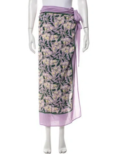 Pre-owned Agua Bendita Floral Print Mini Skirt In White