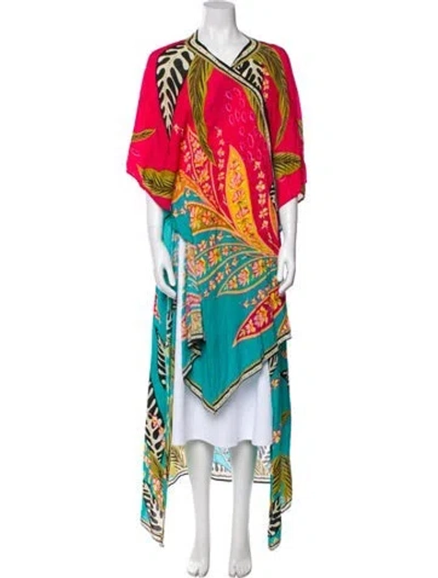 Pre-owned Agua Bendita Floral Print Robe In Multi