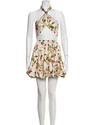 Pre-owned Agua Bendita Floral Print Skirt Set In Neutral