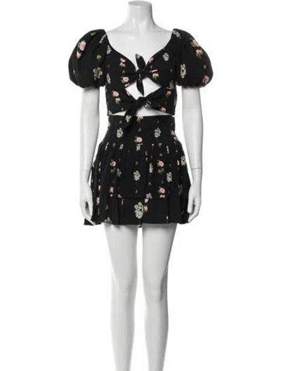 Pre-owned Agua Bendita Floral Print Skirt Set In White
