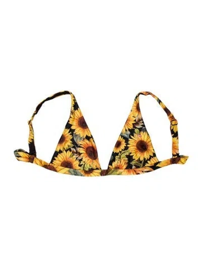 Pre-owned Agua Bendita Floral Print Top W/ Tags In Yellow