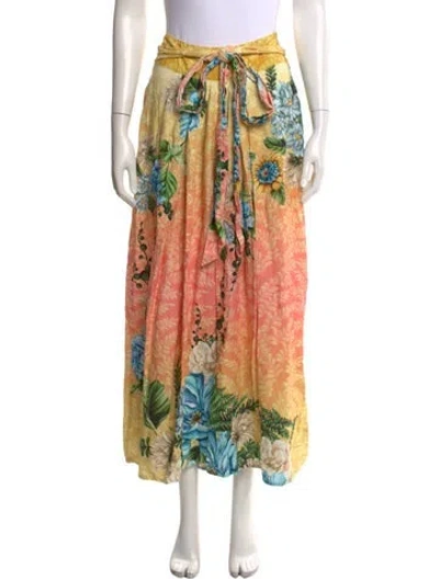 Pre-owned Agua Bendita Floral Print Wide Leg Pants In Multi