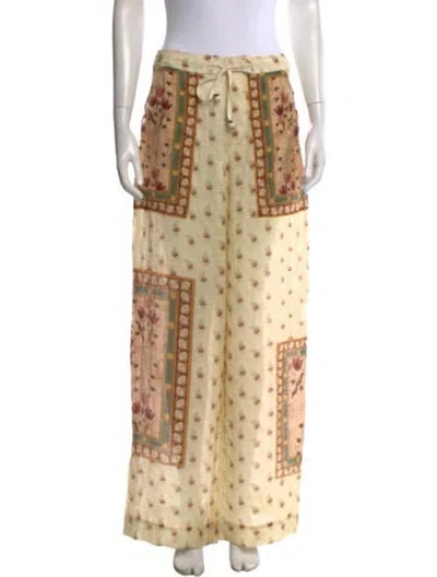Pre-owned Agua Bendita Floral Print Wide Leg Pants W/ Tags In Multi