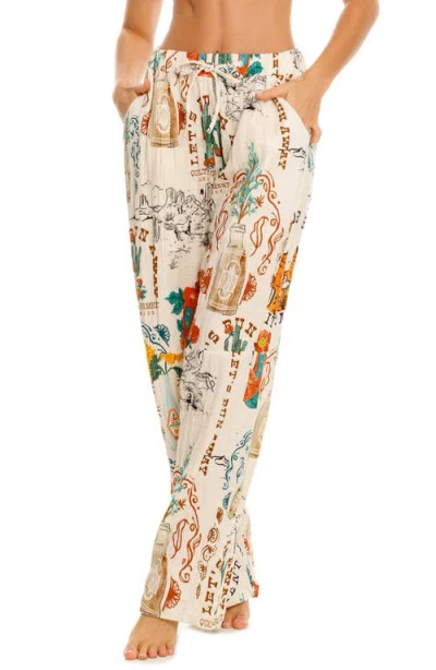Agua Bendita Frank Nopal Crinkle Cover-up Pants In Multicolor