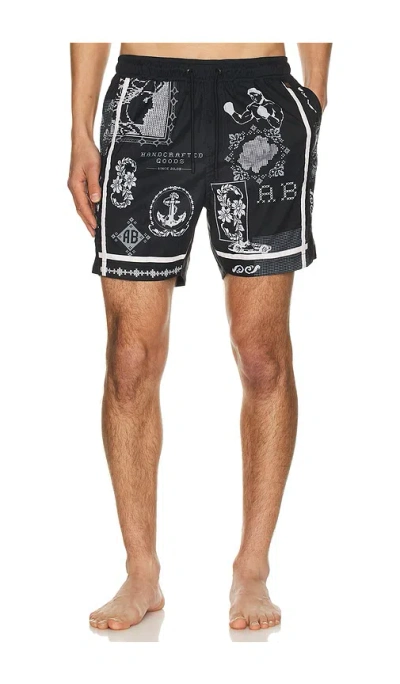 Agua Bendita Fredie Swim Trunks In Black