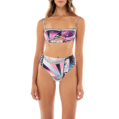 Agua Bendita Fuzzy Bikini Top In Multi