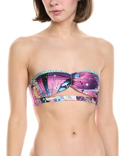 Agua Bendita Fuzzy Eter Bikini Top In Purple