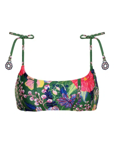Agua Bendita Genoveva Bikini Top In Green