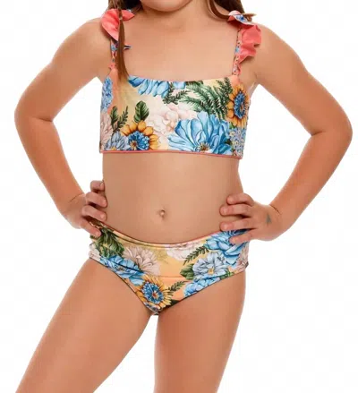 Agua Bendita Kids' Girl's Aine Bikini Set In Blue In Multi