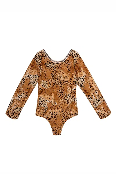 Agua Bendita Girls Honey Jambo One Piece In Brown