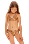 Agua Bendita Girls Pali Jambo Bikini Set In Brown