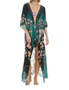 Agua Bendita Gleam Dara Tunic Swimsuit Cover Up In Multi In Green