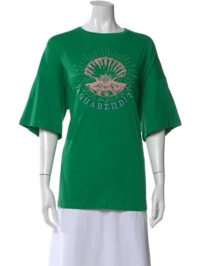 Pre-owned Agua Bendita Graphic Print Crew Neck T-shirt In Green