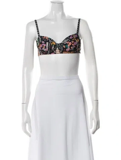 Pre-owned Agua Bendita Graphic Print Top W/ Tags In Brown