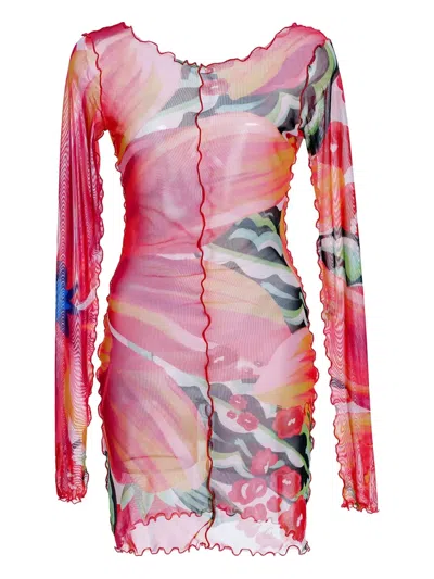 Agua Bendita Hadley Floral-print Ruffled Dress In Pink