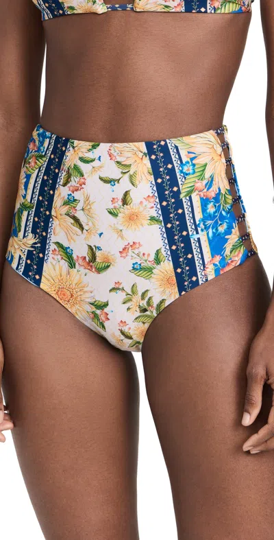 Agua Bendita Hope Jardim Bikini Bottoms Multicolor In Blue