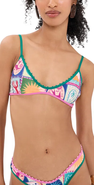 Agua Bendita Howy Hand Embroidered Reversible Top Multicolor