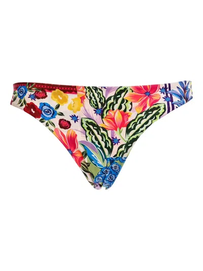 Agua Bendita Ilu Floral-print Tie-side Bikini Bottoms In Multi