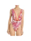 AGUA BENDITA INA MANAOS WOMENS PRINTED POLYESTER ONE-PIECE SWIMSUIT