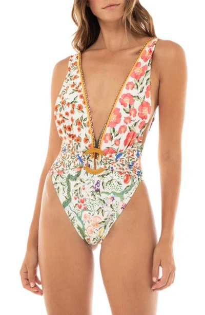 Agua Bendita Ina Seed One Piece Swimsuit In Neutral