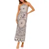 Agua Bendita Indira Atma Placement Print Stretch Cotton Cover-up Sundress In Neutral