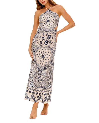 Agua Bendita Indira Atma Placement Print Stretch Cotton Cover-up Sundress In Multi